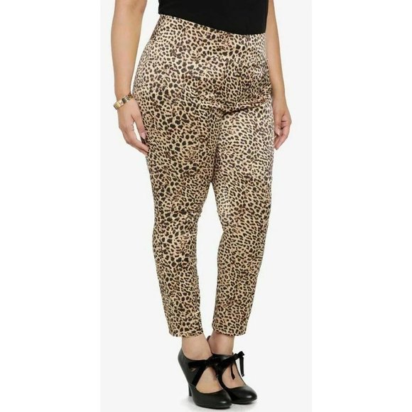 Retro Chic By Torrid Sz. 16 Audrey Skinny Luxe Ponte High Rise Leopard Pants - Picture 1 of 7